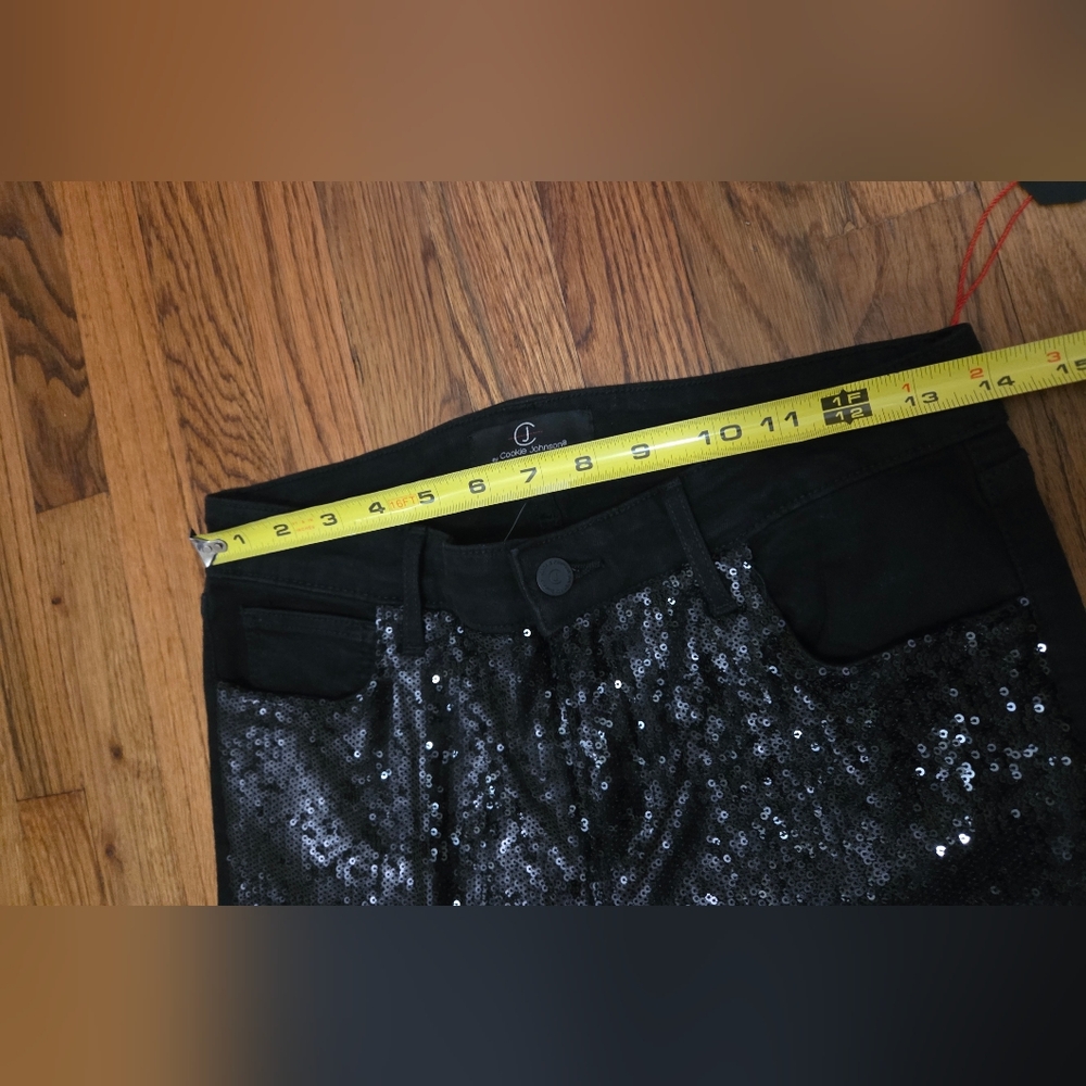Cookie Johnson Black Sequin Women's Jeans 28 NWT - Picture 8 of 11